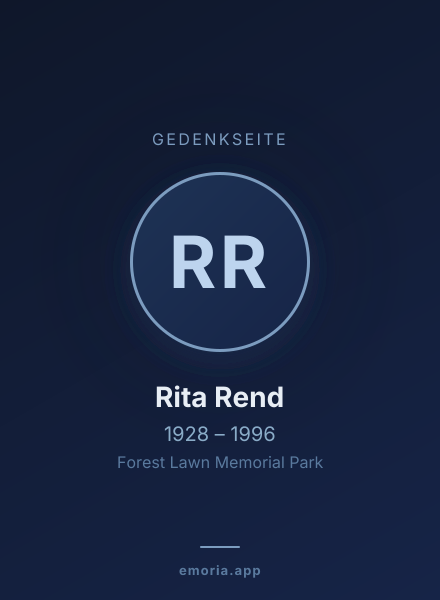 Gedenkportrait von Rita Rend