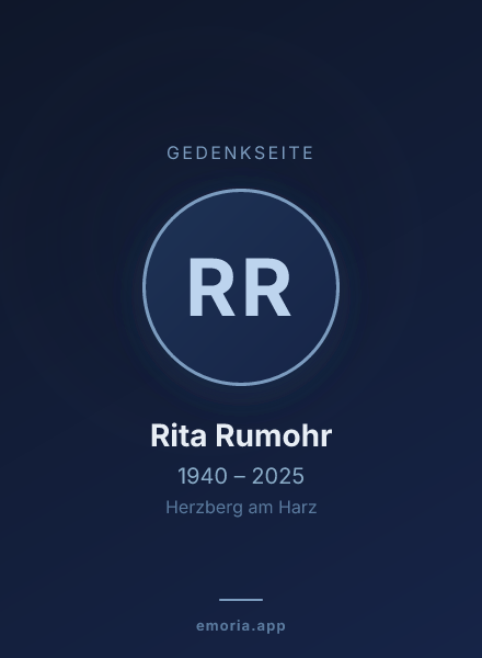 Gedenkportrait von Rita Rumohr