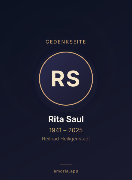 Gedenkportrait von Rita Saul