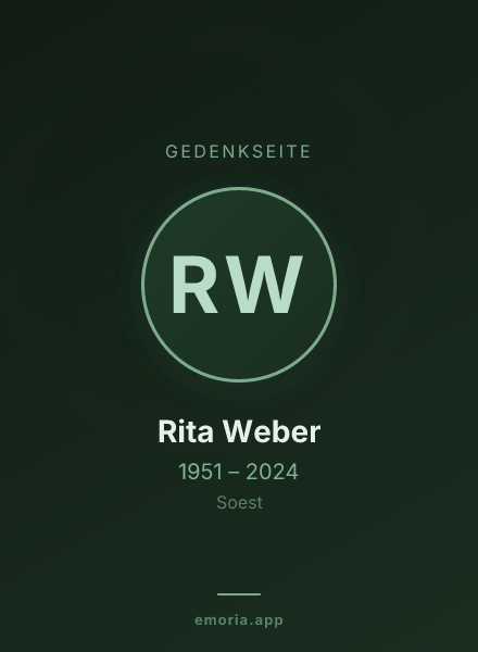 Gedenkportrait von Rita Weber