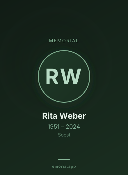 Memorial portrait of Rita Weber