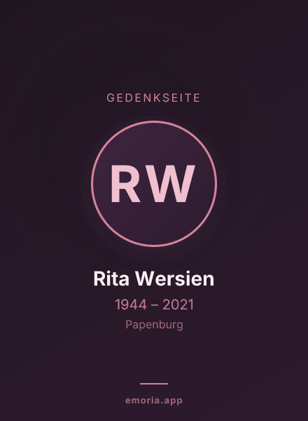 Gedenkportrait von Rita Wersien