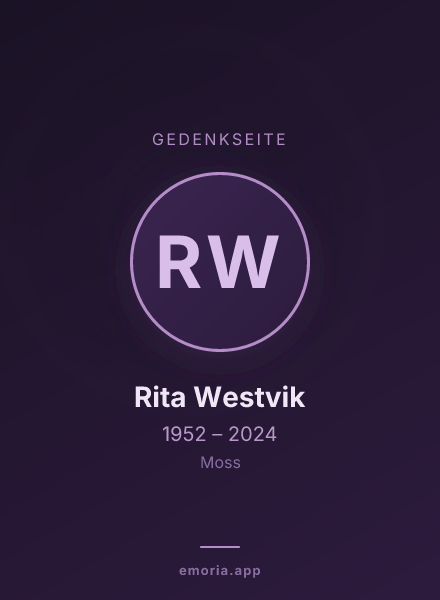 Gedenkportrait von Rita Westvik