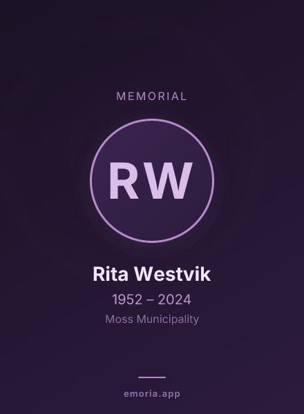 Memorial portrait of Rita Westvik