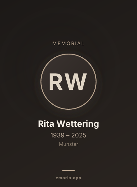 Memorial portrait of Rita Wettering