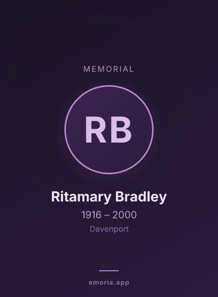 Memorial portrait of Ritamary Bradley
