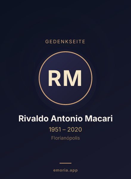 Gedenkportrait von Rivaldo Antonio Macari