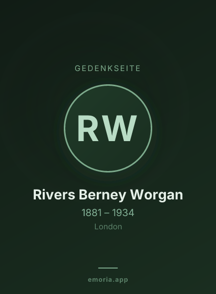 Gedenkportrait von Rivers Berney Worgan