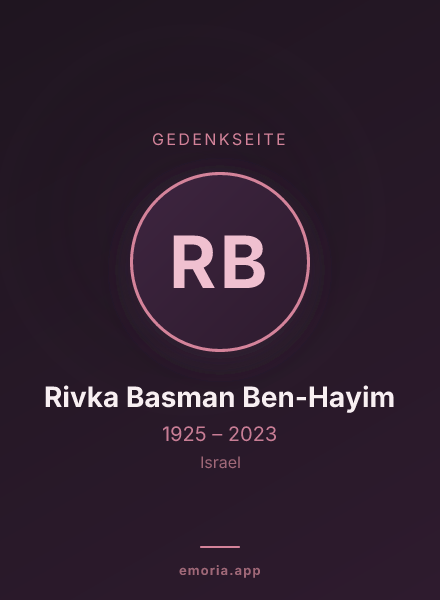 Gedenkportrait von Rivka Basman Ben-Hayim