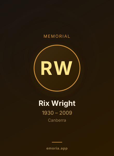 Memorial portrait of Rix Wright