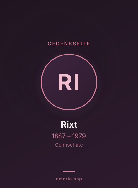 Gedenkportrait von Rixt