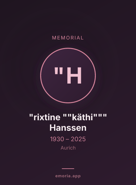 Memorial portrait of "rixtine ""käthi""" Hanssen
