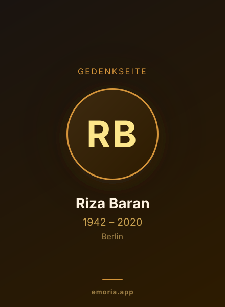 Gedenkportrait von Riza Baran