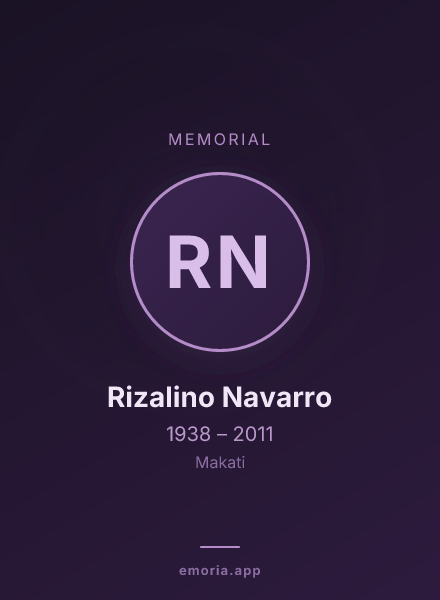 Memorial portrait of Rizalino Navarro
