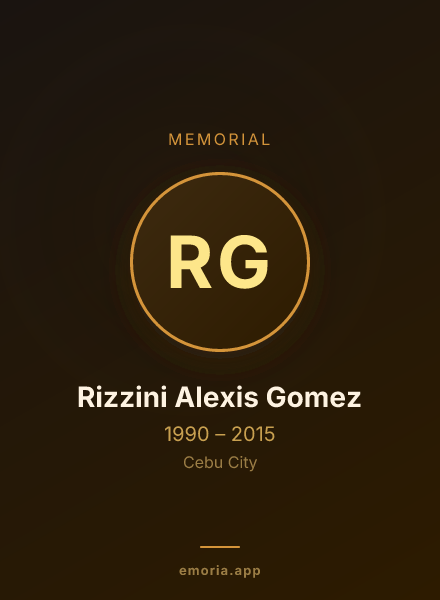 Memorial portrait of Rizzini Alexis Gomez