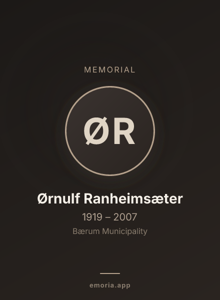 Memorial portrait of Ørnulf Ranheimsæter