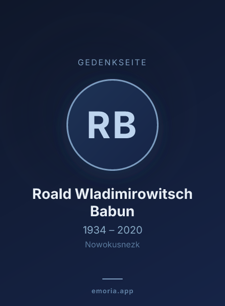 Gedenkportrait von Roald Wladimirowitsch Babun