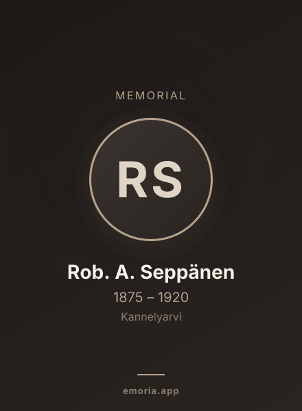 Memorial portrait of Rob. A. Seppänen