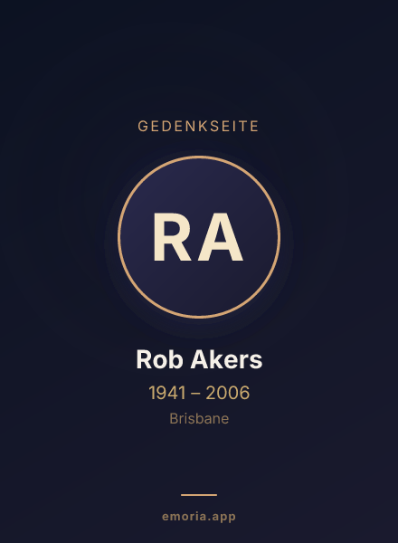 Gedenkportrait von Rob Akers