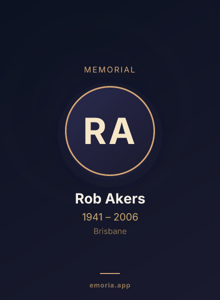 Memorial portrait of Rob Akers
