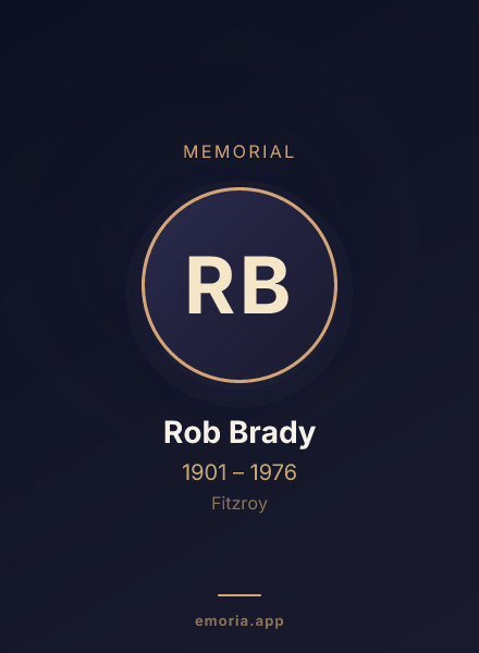 Memorial portrait of Rob Brady