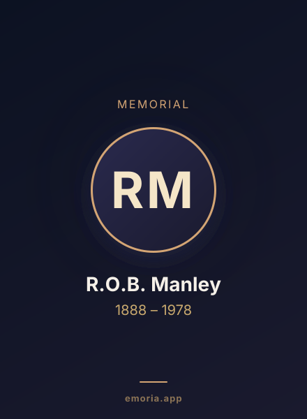 Memorial portrait of R.O.B. Manley