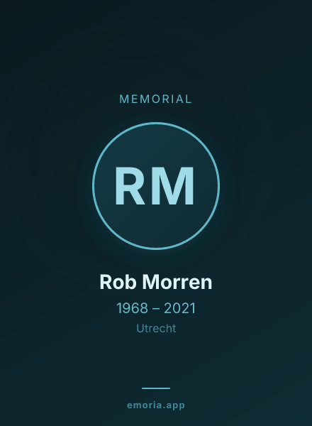 Memorial portrait of Rob Morren