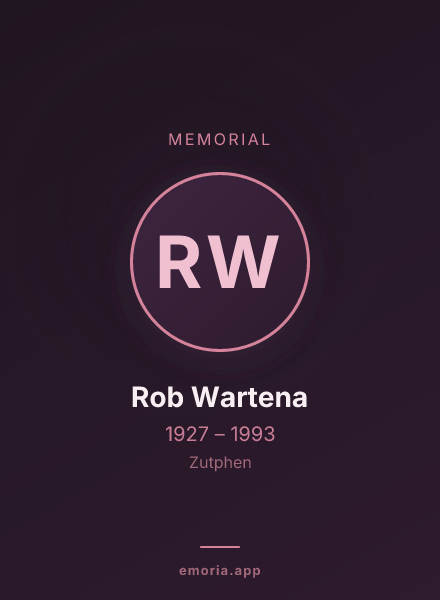 Memorial portrait of Rob Wartena