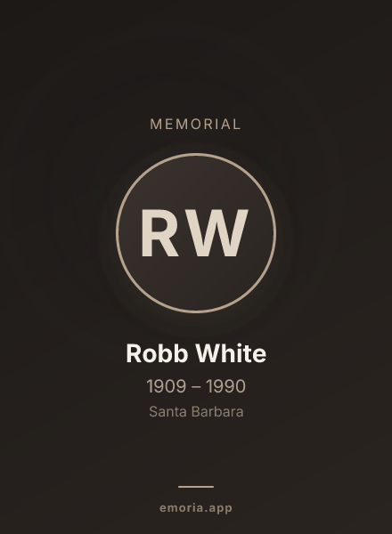 Memorial portrait of Robb White