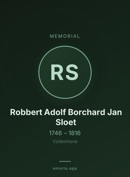 Memorial portrait of Robbert Adolf Borchard Jan Sloet