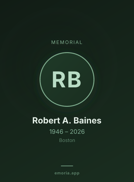 Memorial portrait of Robert A. Baines