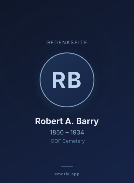Gedenkportrait von Robert A. Barry