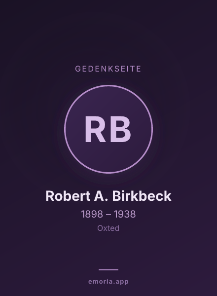 Gedenkportrait von Robert A. Birkbeck