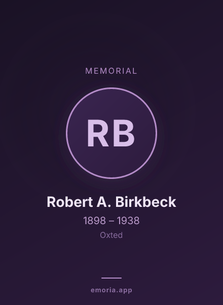Memorial portrait of Robert A. Birkbeck