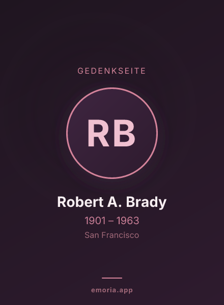Gedenkportrait von Robert A. Brady
