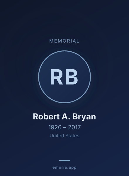 Memorial portrait of Robert A. Bryan