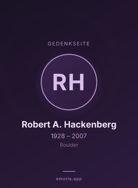Gedenkportrait von Robert A. Hackenberg