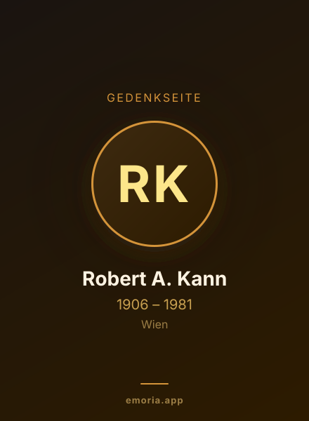 Gedenkportrait von Robert A. Kann