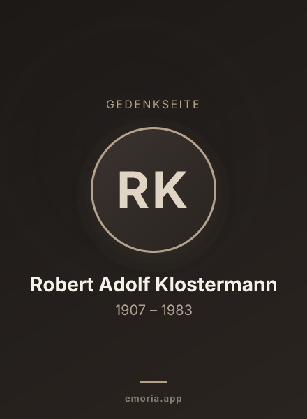 Gedenkportrait von Robert Adolf Klostermann