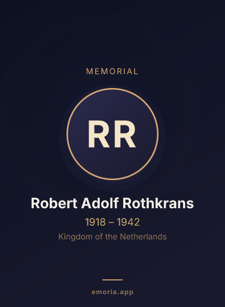 Memorial portrait of Robert Adolf Rothkrans