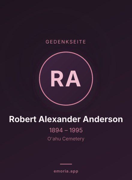 Gedenkportrait von Robert Alexander Anderson