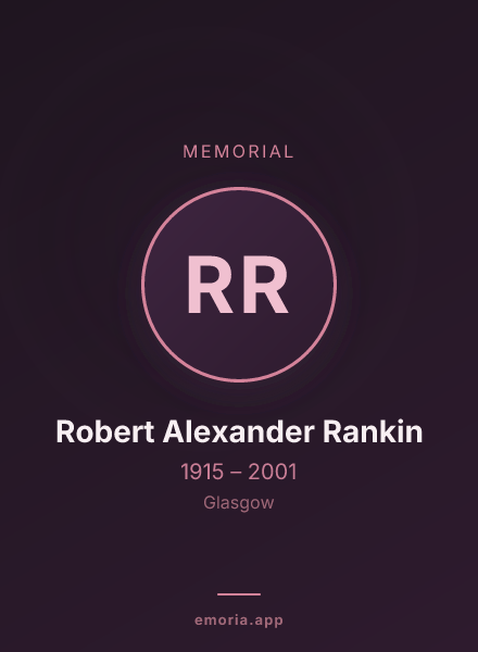Memorial portrait of Robert Alexander Rankin