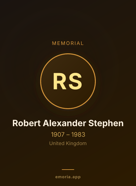 Memorial portrait of Robert Alexander Stephen