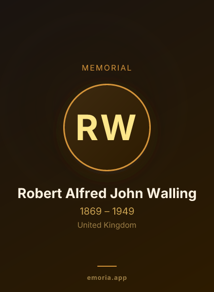 Memorial portrait of Robert Alfred John Walling