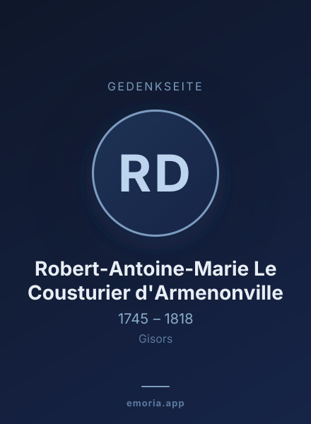 Gedenkportrait von Robert-Antoine-Marie Le Cousturier d'Armenonville