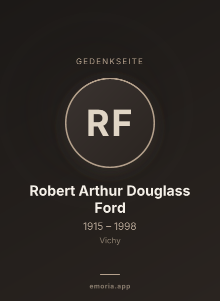 Gedenkportrait von Robert Arthur Douglass Ford