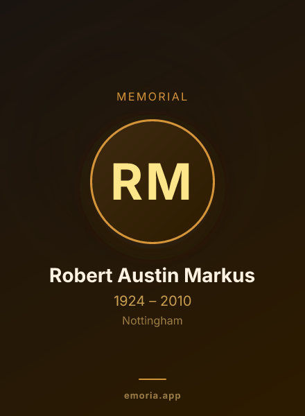 Memorial portrait of Robert Austin Markus
