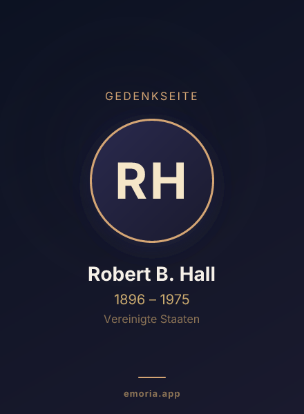 Gedenkportrait von Robert B. Hall