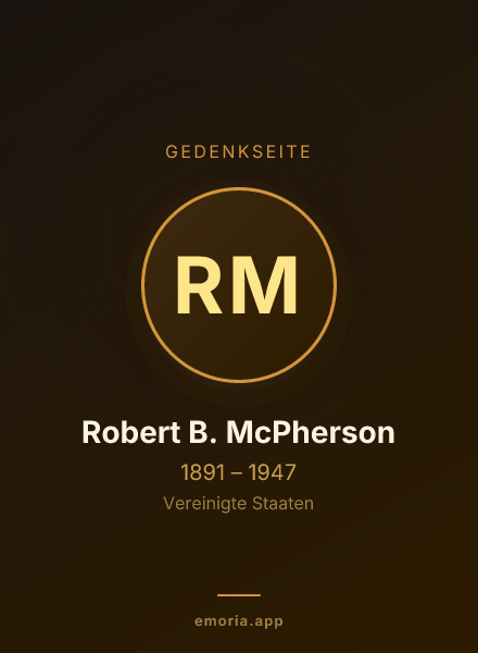 Gedenkportrait von Robert B. McPherson
