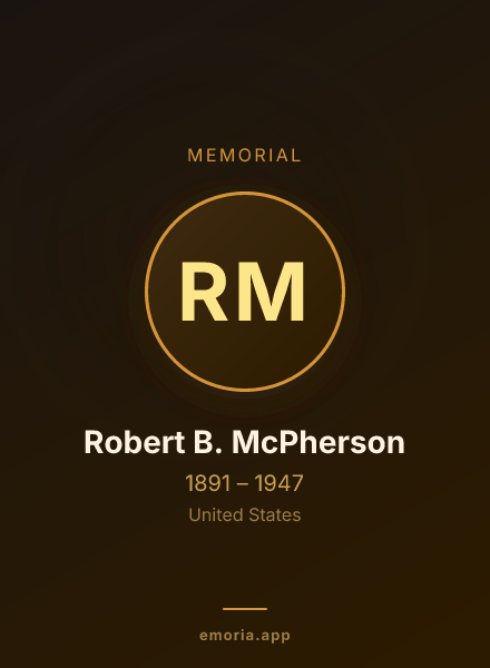 Memorial portrait of Robert B. McPherson